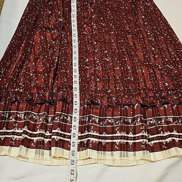 NWOT! & other stories Paris Atelier heart print midi/maxi dress in oxblood 4 - Picture 8 of 13